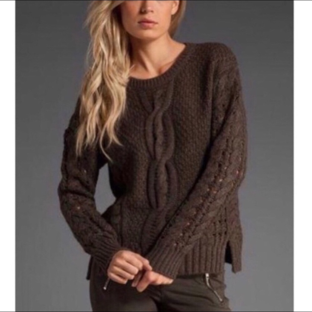Vince Cableknit Open Weave Yak Wool Sweater